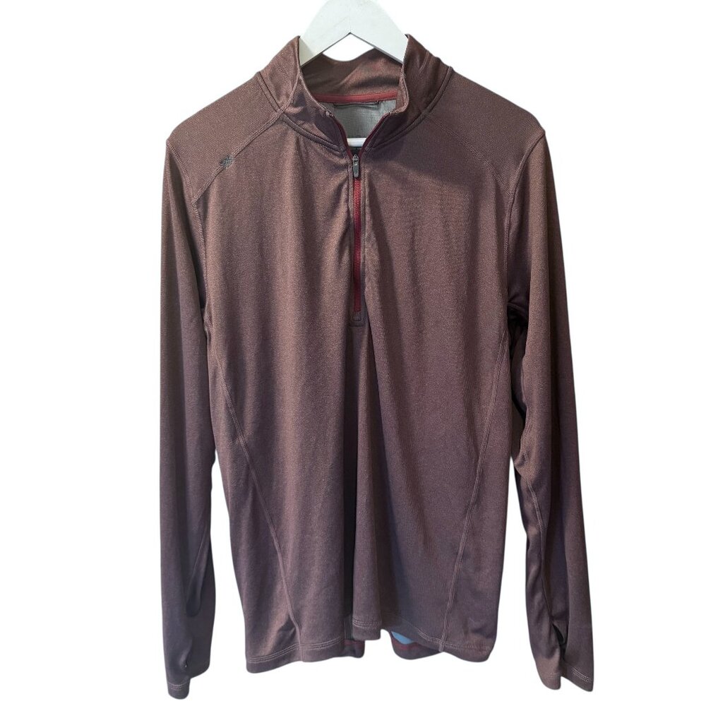 RHONE Men's Long Sleeve Quarter-Zip Pullover - Burgundy